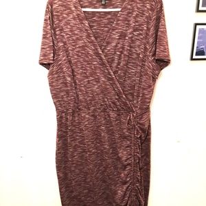 Lane Bryant purple faux wrap style dress with adjustable side slit